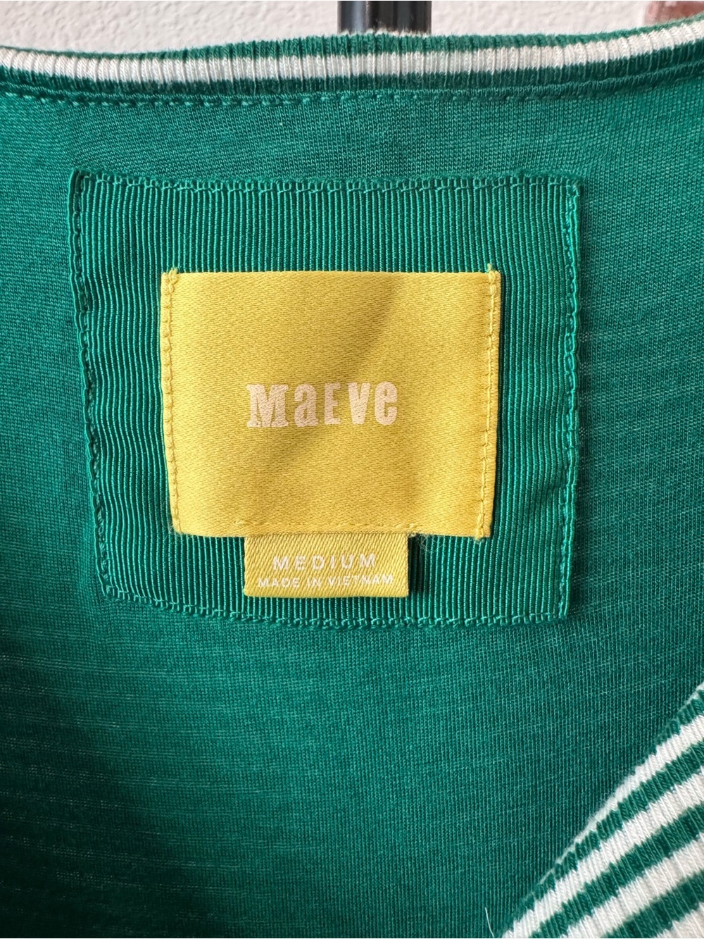 Maeve Anthropologie Green Sleeveless Striped Midi Panel Dress - Womens Medium - Picture 8 of 8